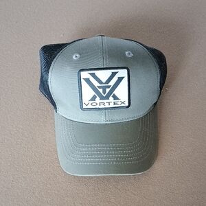 Vortex Olive Gray and Black Mesh Trucker Cap